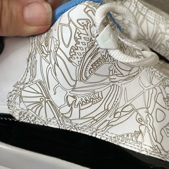 Jordan dub zero GS Legend blue gray graphics sneakers youth sz 6.5 DV1360-114 - Picture 13 of 14